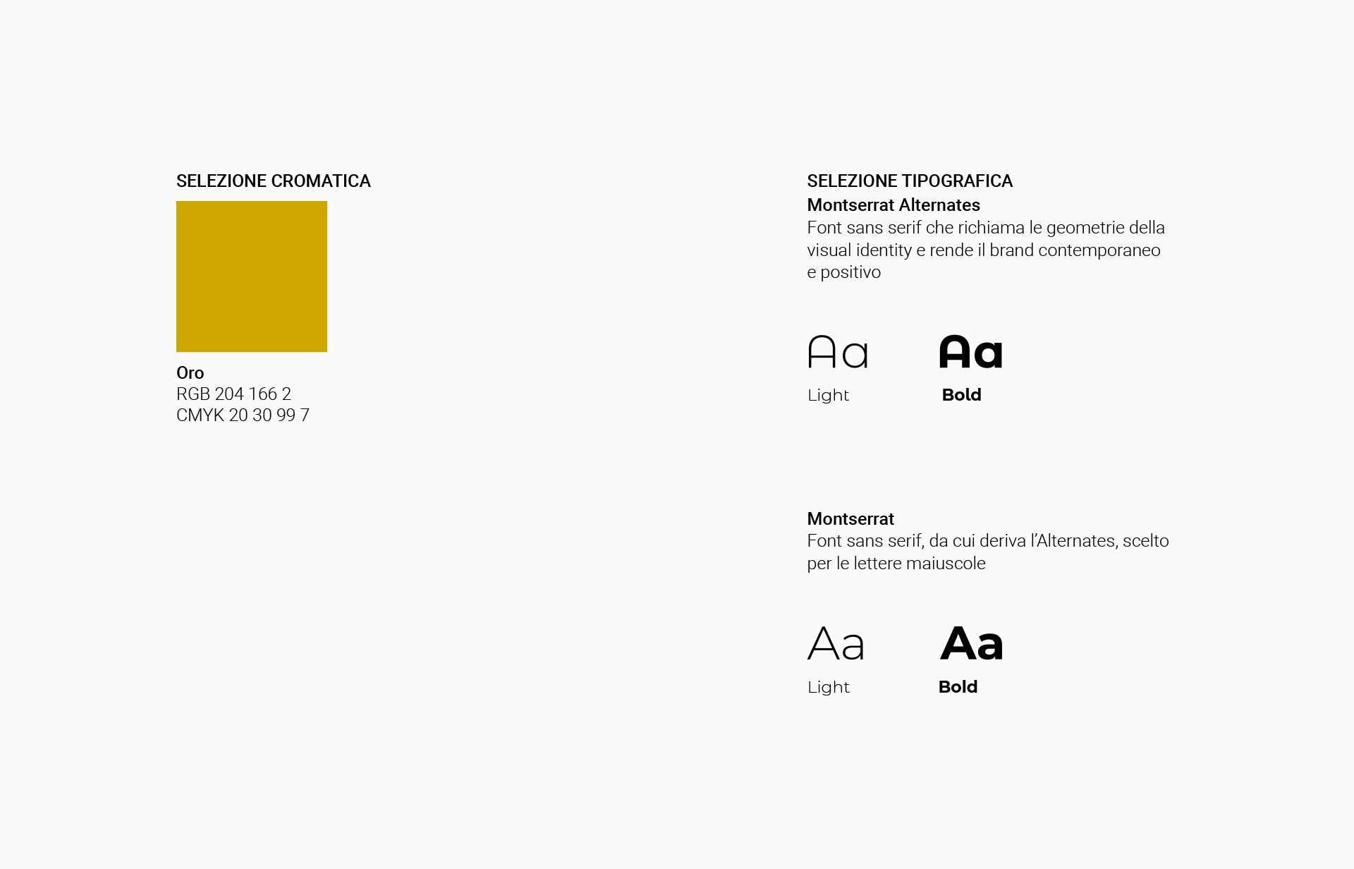 Selezione cromatica e tipografica per Amaracmand