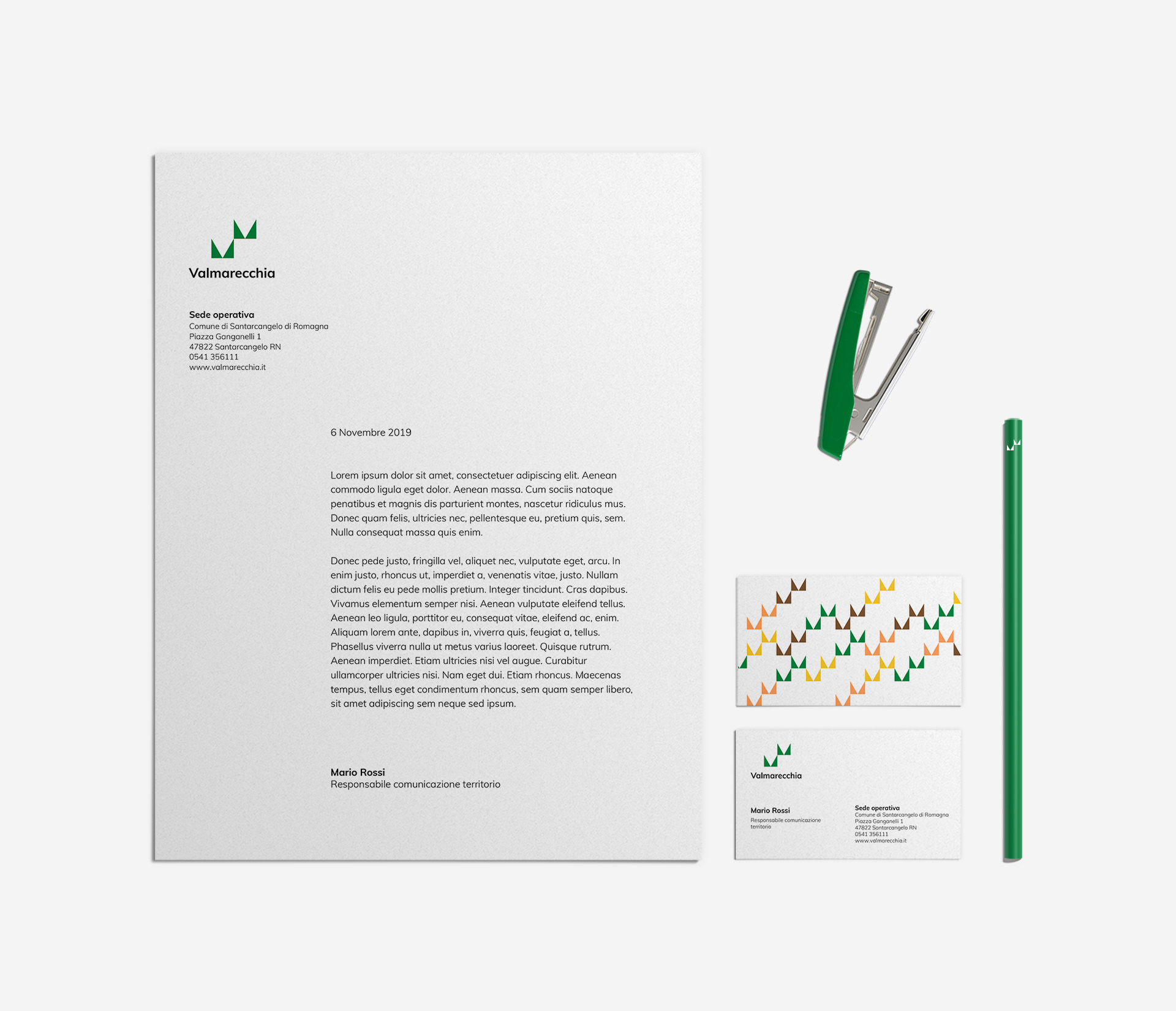 Progetto della stationery per la Valmarecchia