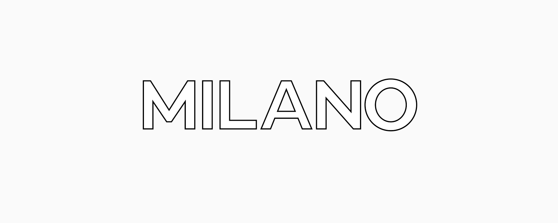 Logotipo Milano custom sans serif