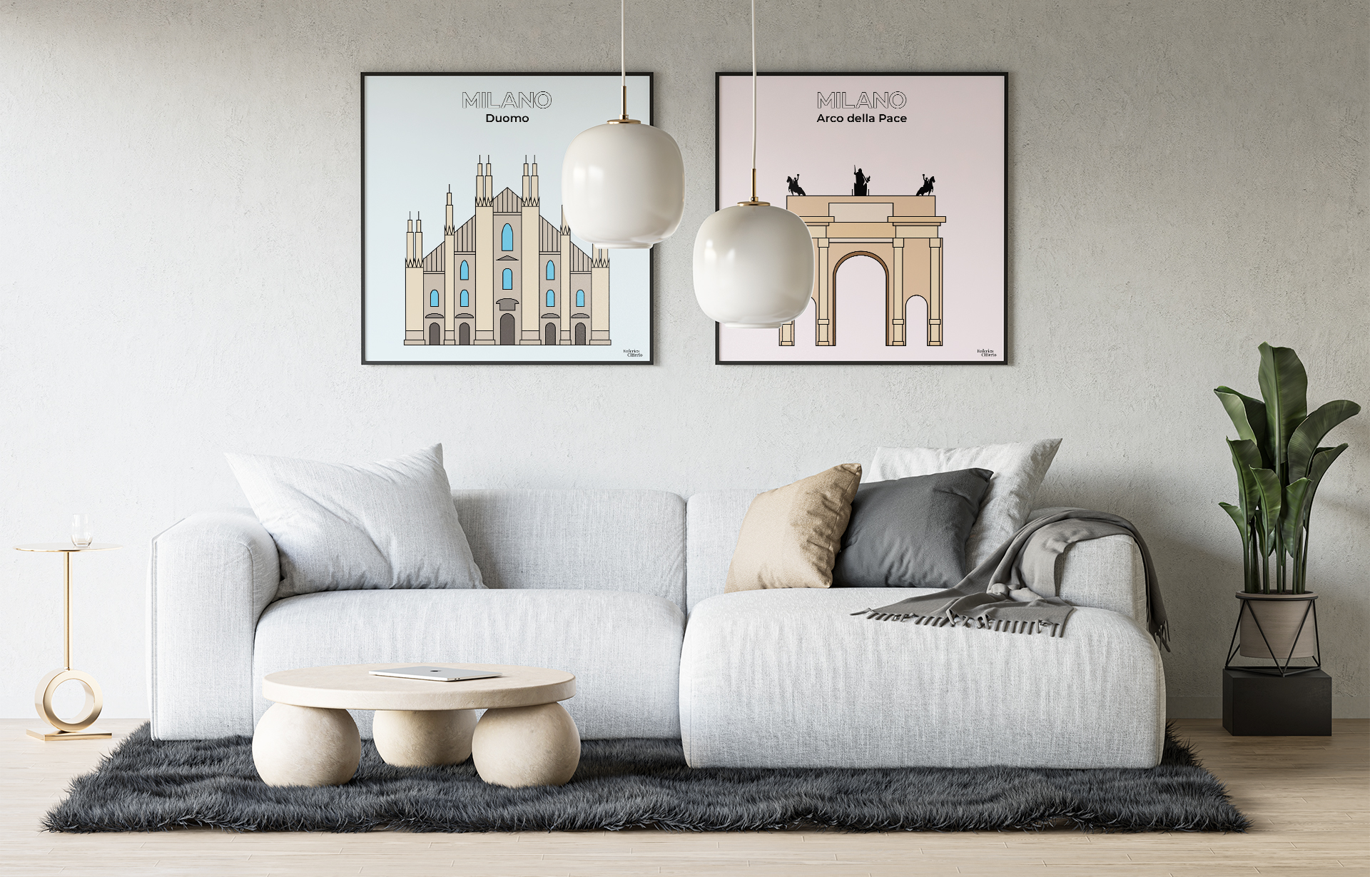 Poster del Duomo e dell'Arco della Pace