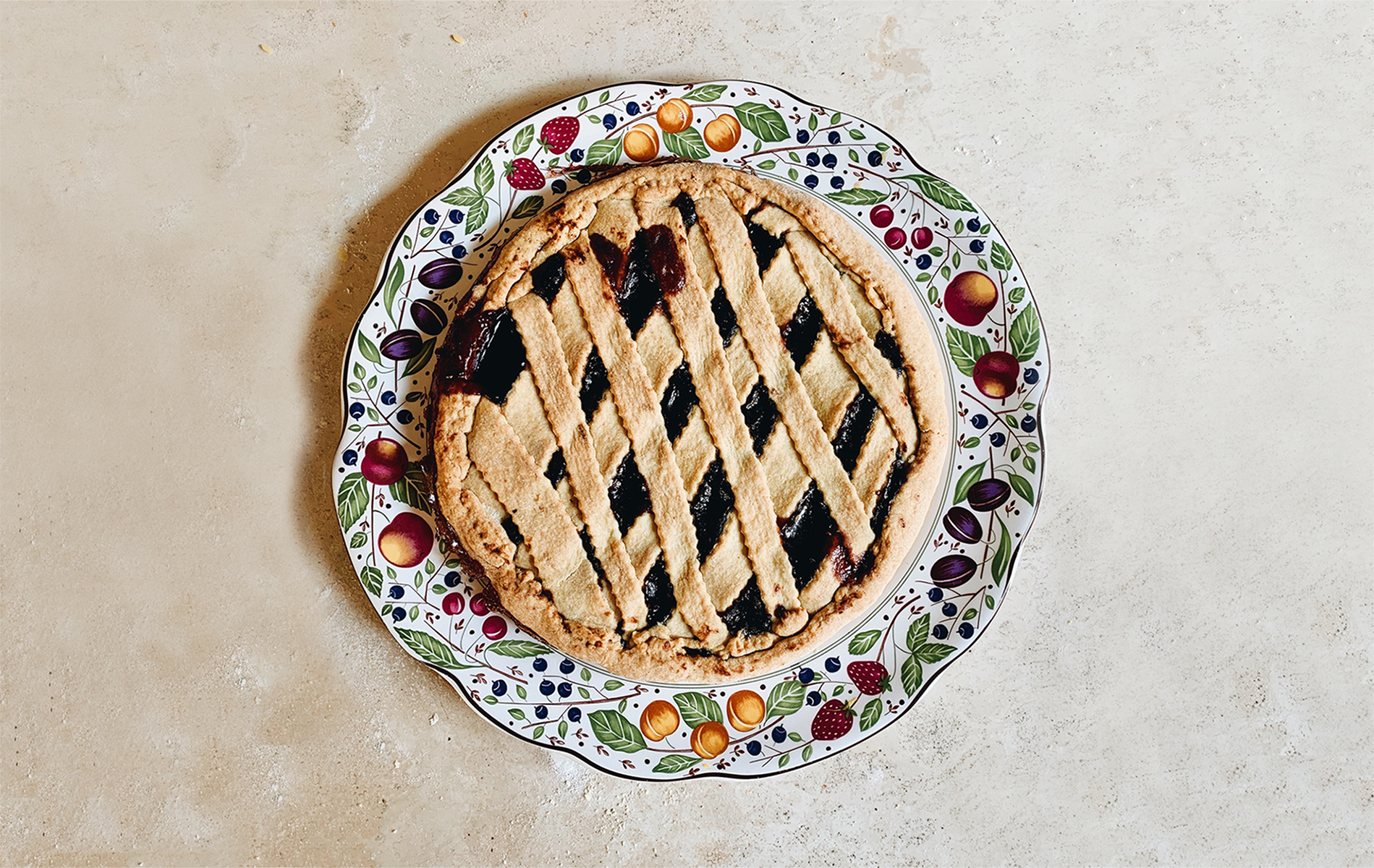 Foto di una crostata fatta da una mamma e messa in vendita sull'app mami